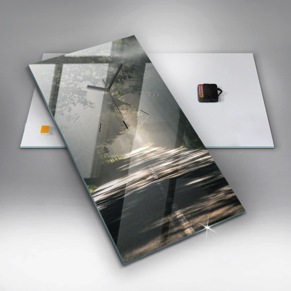 Téglalap alakú üvegóra Erdei út és a napfény csíkjai