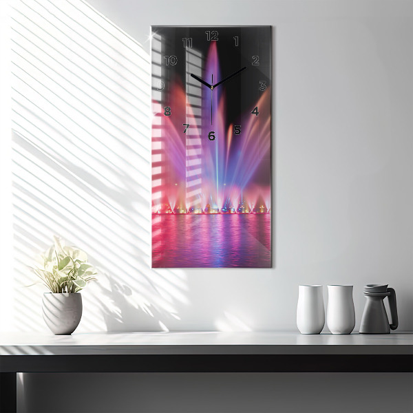 Téglalap alakú üvegóra Wroclaw-kút éjjel