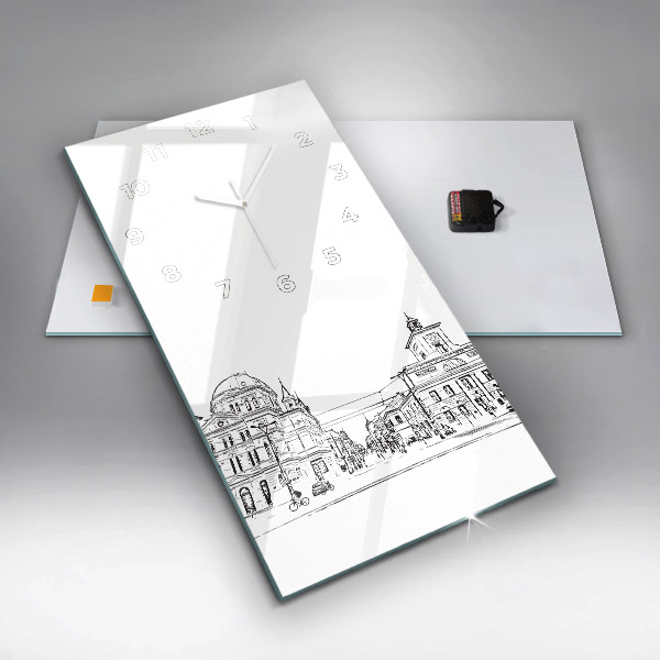 Téglalap alakú üvegóra Poznań város illusztrációja