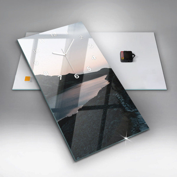 Téglalap alakú üvegóra Tó és hegyek