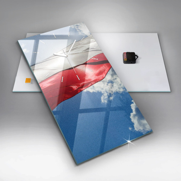 Téglalap alakú üvegóra A lengyel zászló az égen