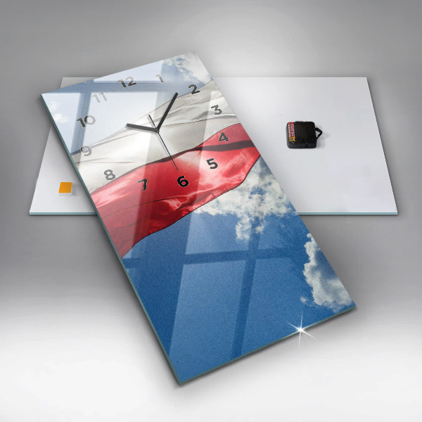 Téglalap alakú üvegóra A lengyel zászló az égen