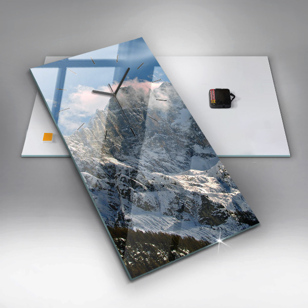 Téglalap alakú üvegóra Hegyek kék ég alatt