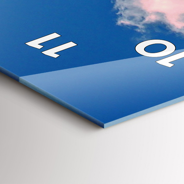 Téglalap alakú üvegóra Hegyek kék ég alatt