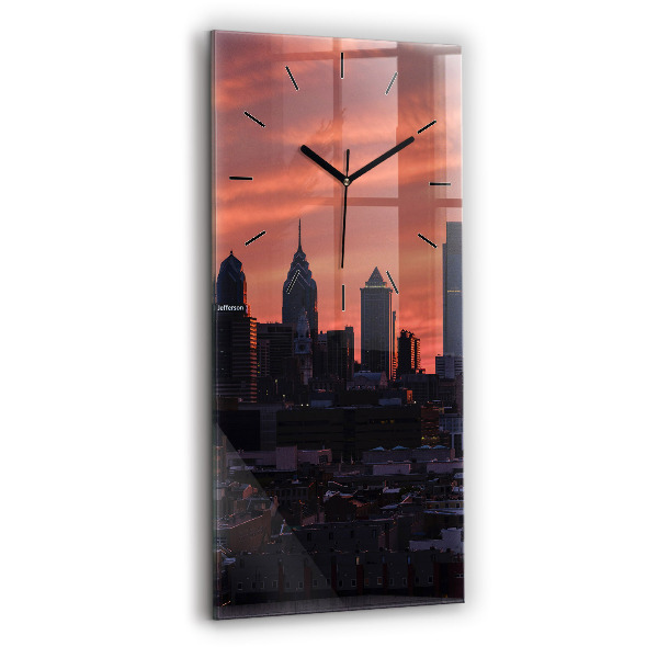 Téglalap alakú üvegóra Philadelphia város látképe
