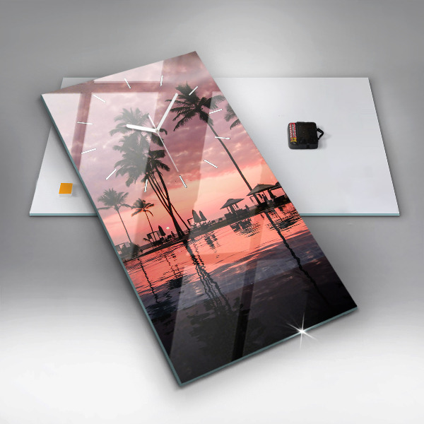 Téglalap alakú üvegóra Pálmafák Hawaii-on