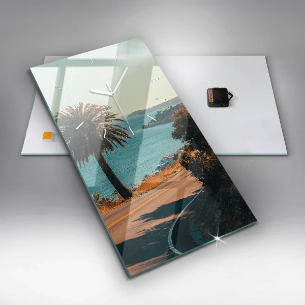 Téglalap alakú üvegóra Pálmafák Malibuban