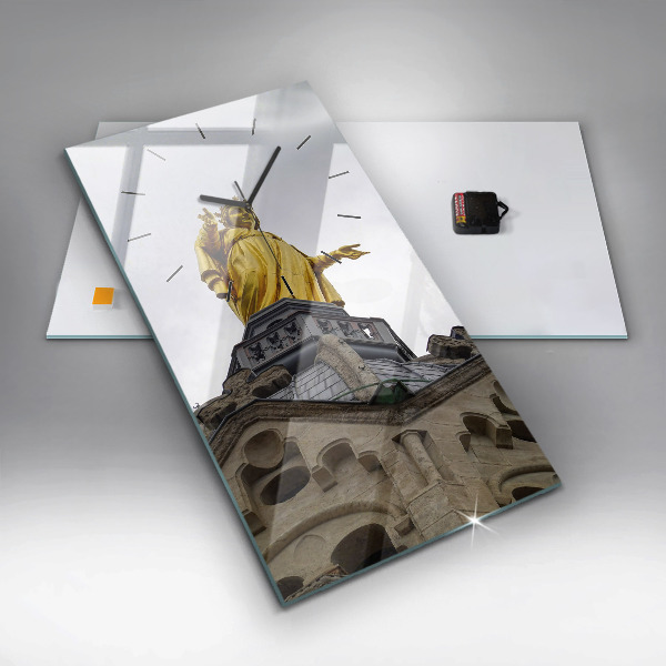 Téglalap alakú üvegóra Szűz Mária szobra Lyonban