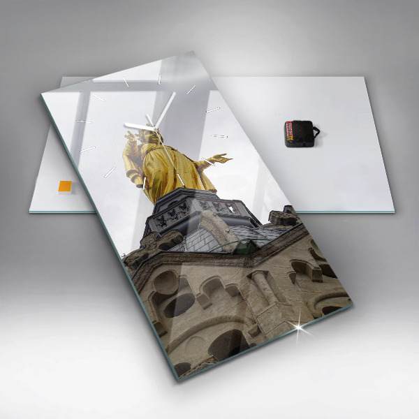 Téglalap alakú üvegóra Szűz Mária szobra Lyonban