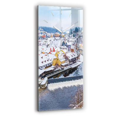 Téglalap alakú üvegóra Panoráma a városra télen