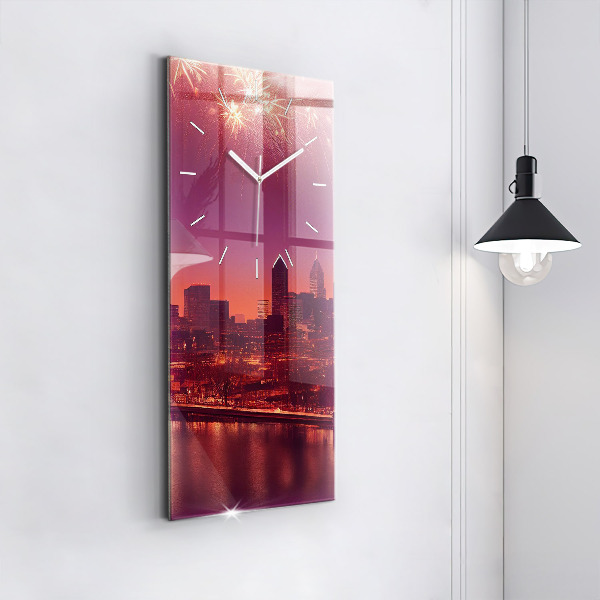 Téglalap alakú üvegóra Philadelphia City éjjel