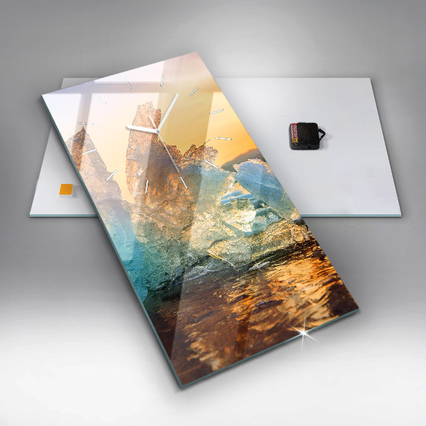 Téglalap alakú üvegóra Jéghegy és napkelte