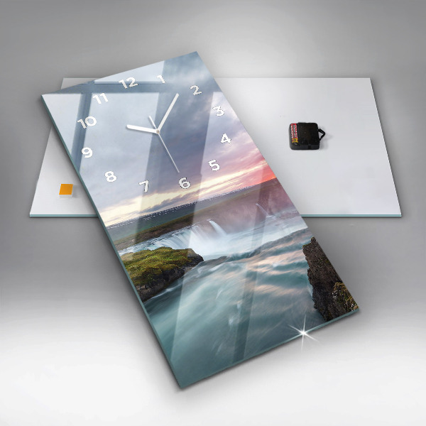 Téglalap alakú üvegóra Táj vízeséssel