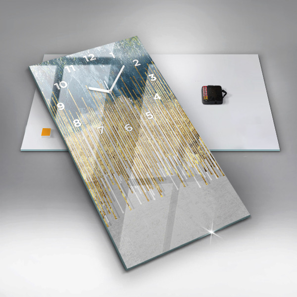 Téglalap alakú üvegóra Dekoratív minta és arany