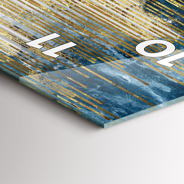 Téglalap alakú üvegóra Dekoratív minta és arany