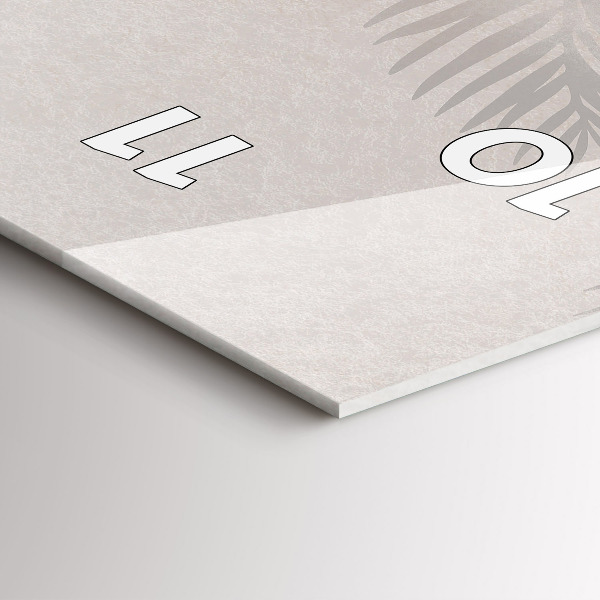 Téglalap alakú üvegóra Trópusi boho levelek