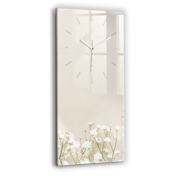 Téglalap alakú üvegóra Virágzó gypsophila virágok