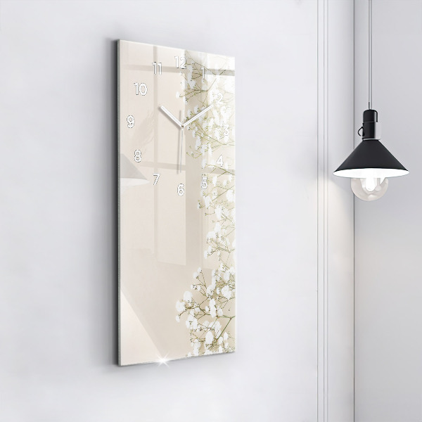 Téglalap alakú üvegóra Virágzó gypsophila virágok