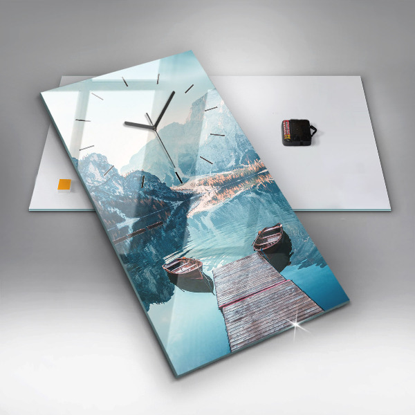 Téglalap alakú üvegóra Csónakok a tavon