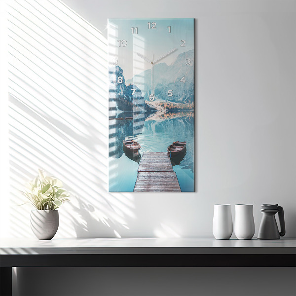 Téglalap alakú üvegóra Csónakok a tavon