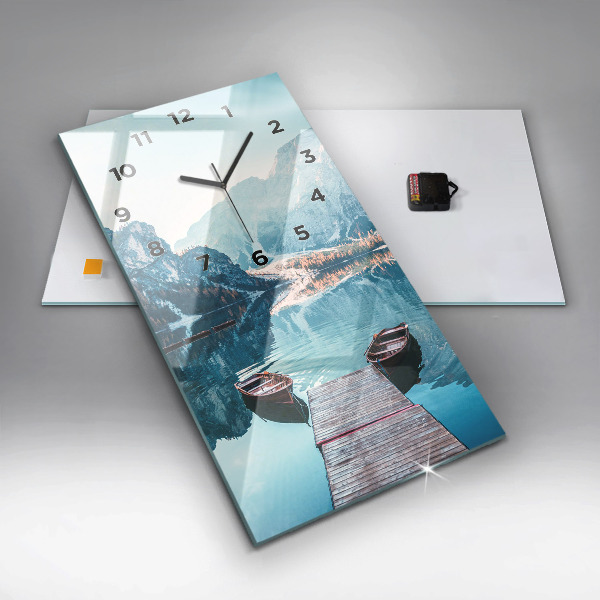 Téglalap alakú üvegóra Csónakok a tavon