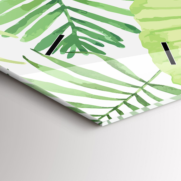 Téglalap alakú üvegóra Zöld levelek