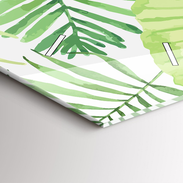 Téglalap alakú üvegóra Zöld levelek