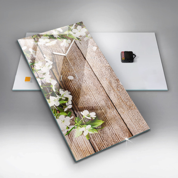 Téglalap alakú üvegóra Virágok a fán