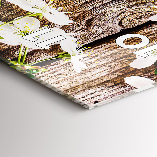 Téglalap alakú üvegóra Virágok a fán