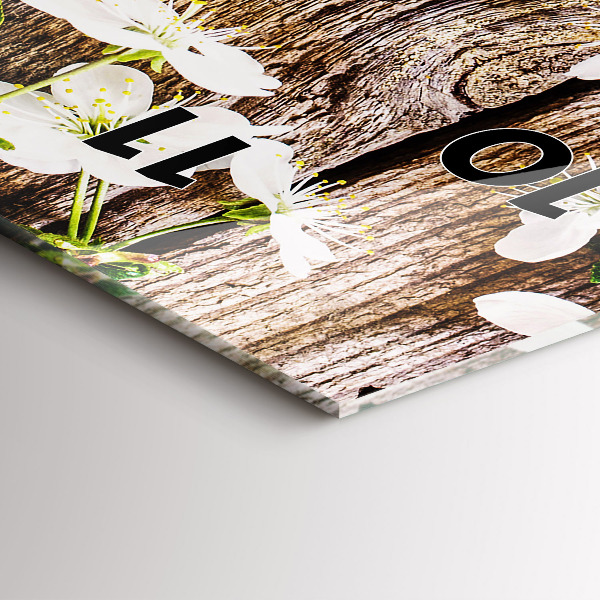 Téglalap alakú üvegóra Virágok a fán