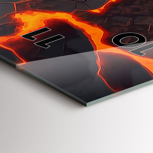 Téglalap alakú üvegóra Láva vulkán