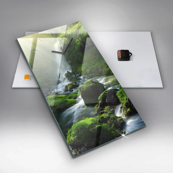 Téglalap alakú üvegóra Vízesés és sziklák