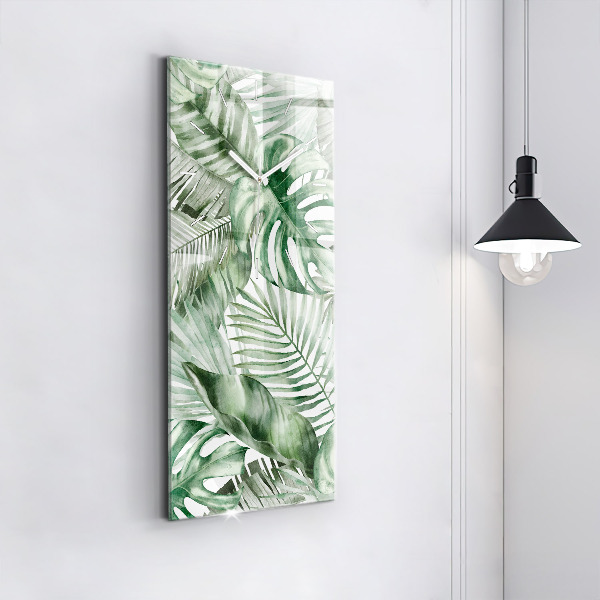 Téglalap alakú üvegóra Festett növényi levelek