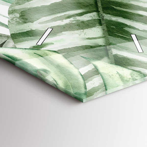 Téglalap alakú üvegóra Festett növényi levelek