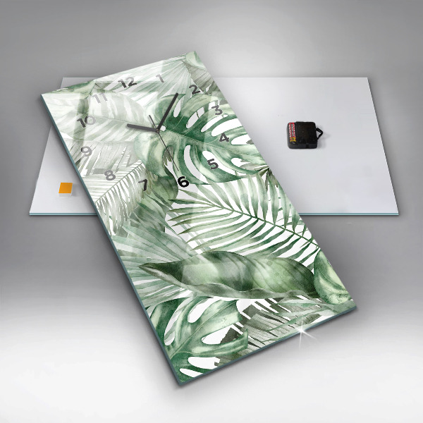 Téglalap alakú üvegóra Festett növényi levelek