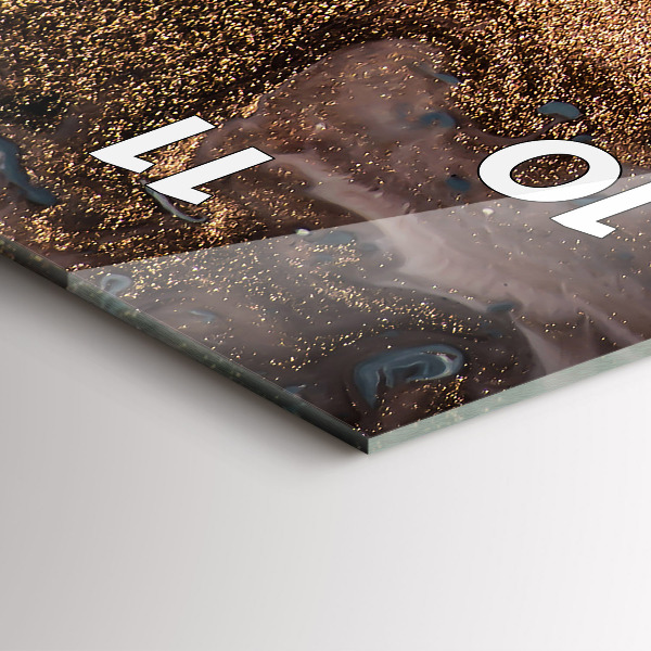 Téglalap alakú üvegóra Márvány arany absztrakt