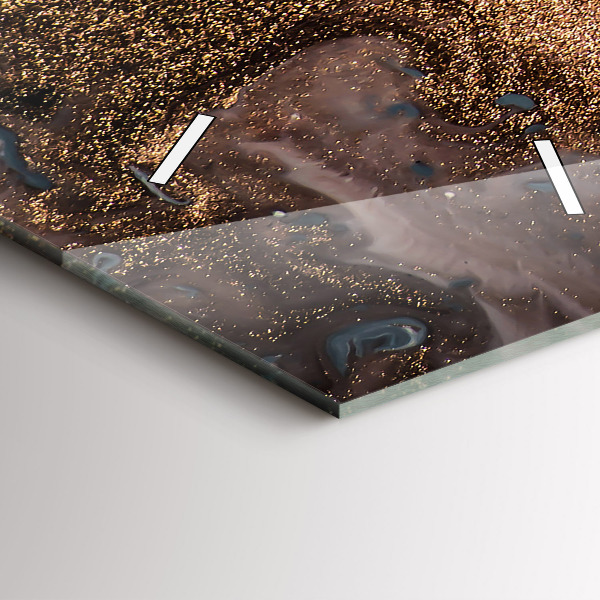 Téglalap alakú üvegóra Márvány arany absztrakt