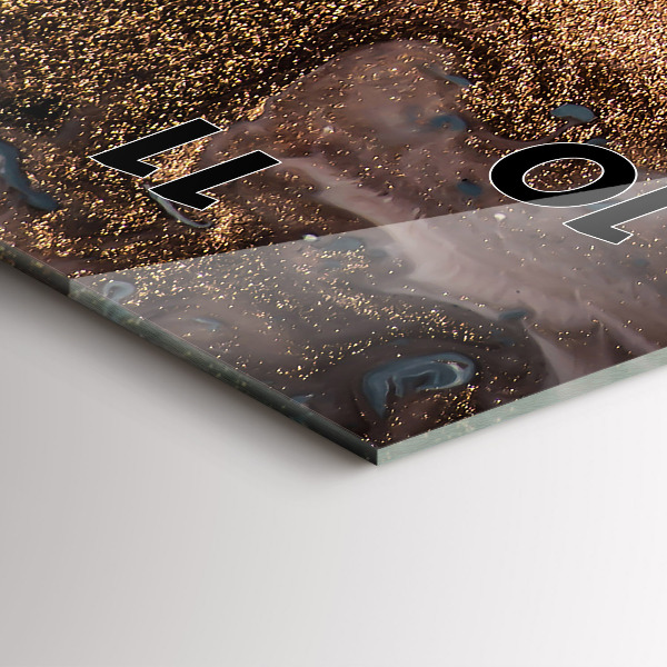 Téglalap alakú üvegóra Márvány arany absztrakt