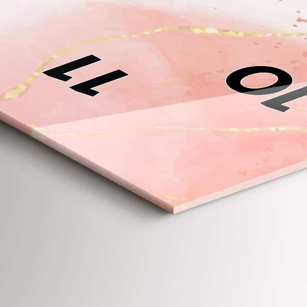 Téglalap alakú üvegóra Rózsaszín márvány