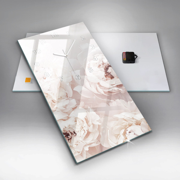 Téglalap alakú üvegóra Bazsarózsa virágok