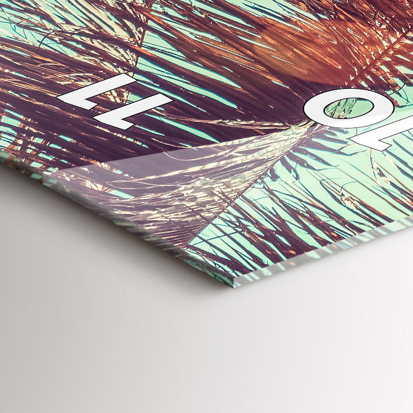 Téglalap alakú üvegóra Trópusi pálmafák