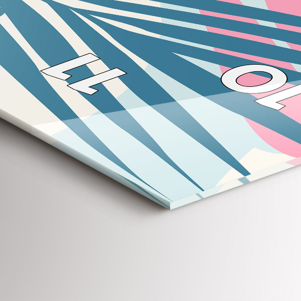 Téglalap alakú üvegóra Pasztell levelek – trópusok