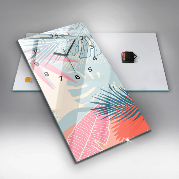 Téglalap alakú üvegóra Pasztell levelek – trópusok