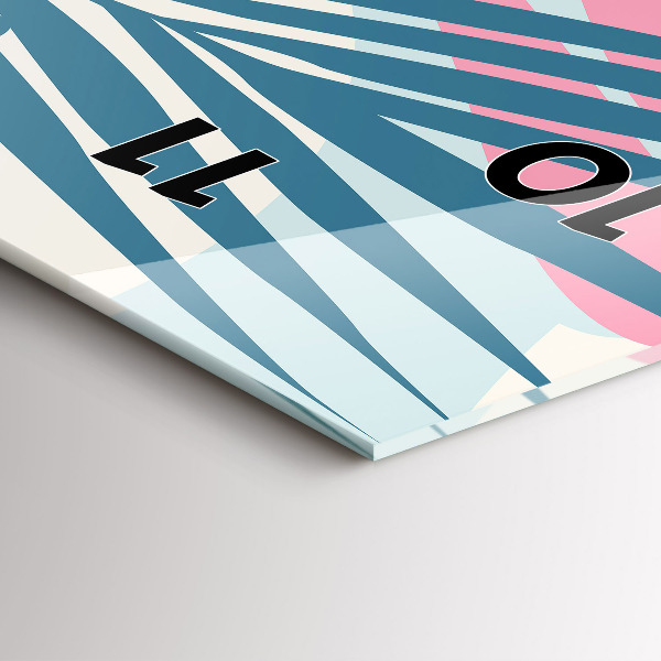 Téglalap alakú üvegóra Pasztell levelek – trópusok