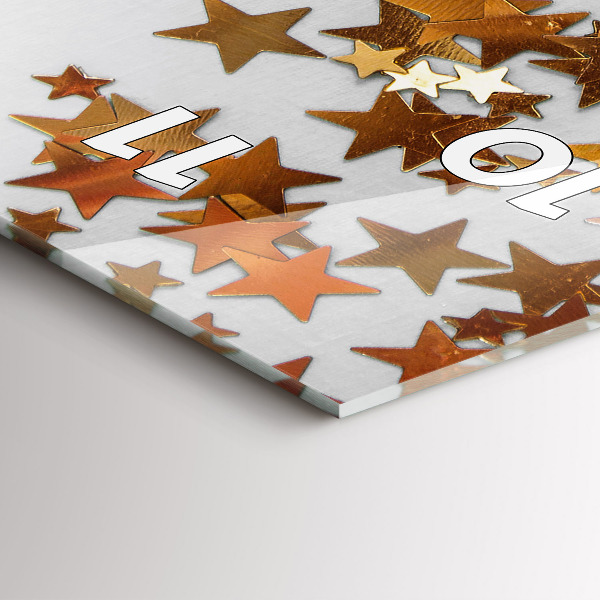 Téglalap alakú üvegóra Csillagok világos háttéren