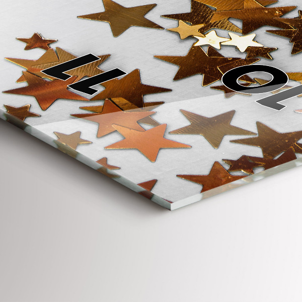 Téglalap alakú üvegóra Csillagok világos háttéren