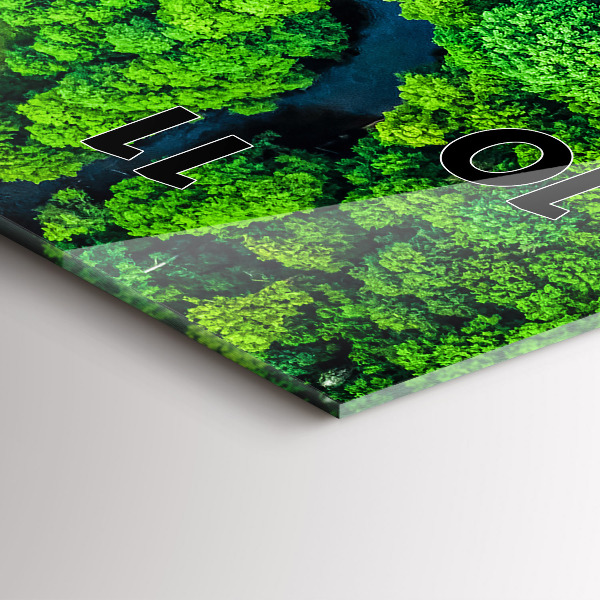 Téglalap alakú üvegóra Folyó az erdőben