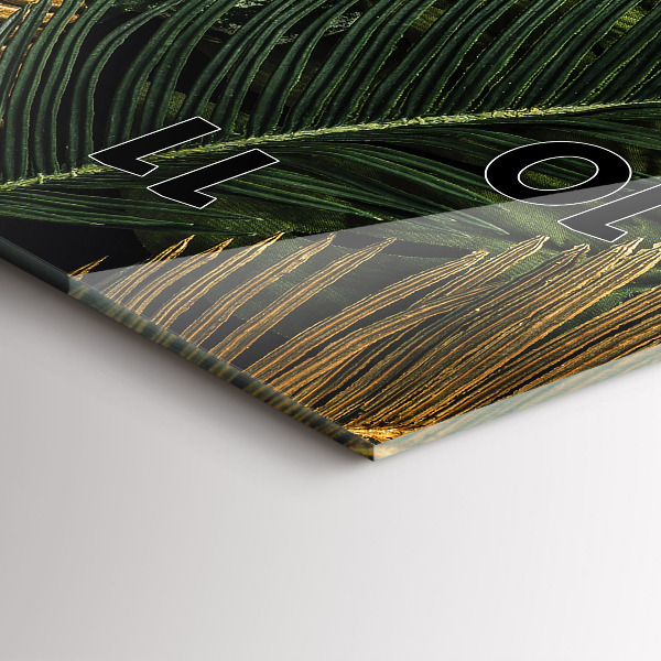 Téglalap alakú üvegóra Dzsungel levelei