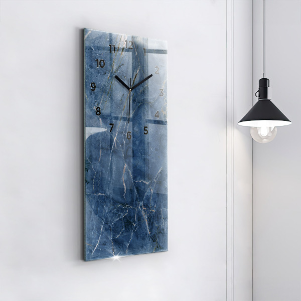 Téglalap alakú üvegóra Kék márvány textúra