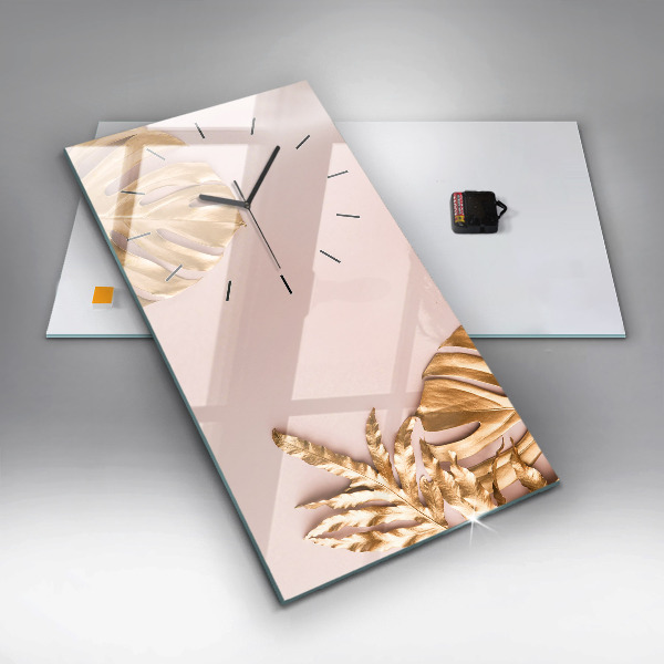 Téglalap alakú üvegóra Arany trópusi levelek